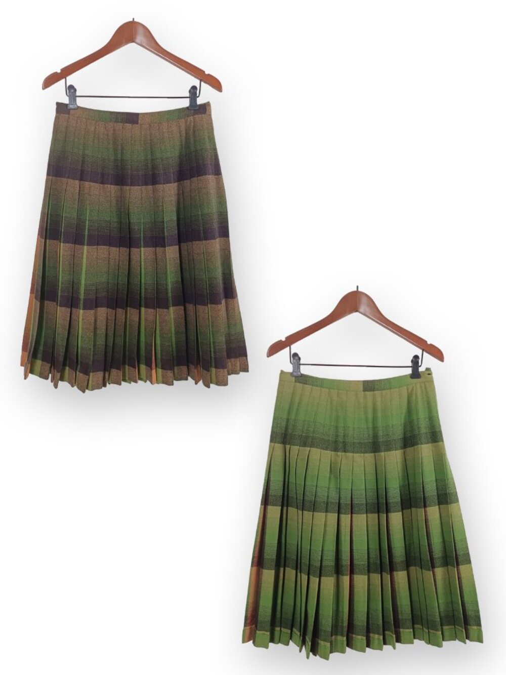In’n Outer Vintage Reversible Wool Pleated Midi Skirt Size M